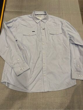 Poncho Light Blue Men’s Western Button-Down Outdoor Shirt Regular Fit